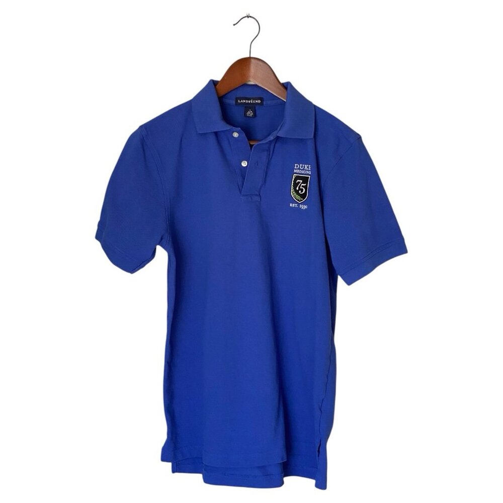 Lands' End Duke Medicine Polo Shirt Men's S Blue Short Sleeve Casual Golf